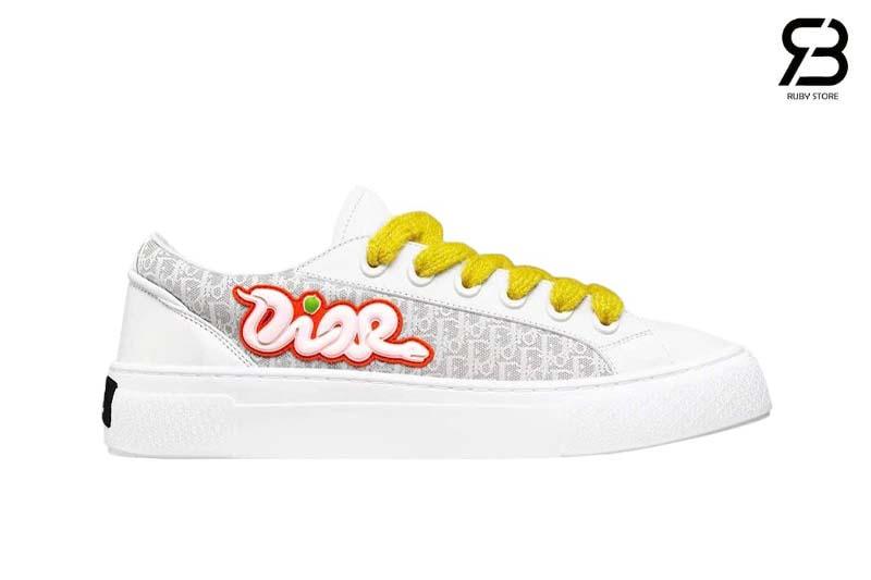 Men's Dior B33 Runner White Gray Calfskin Sneakers