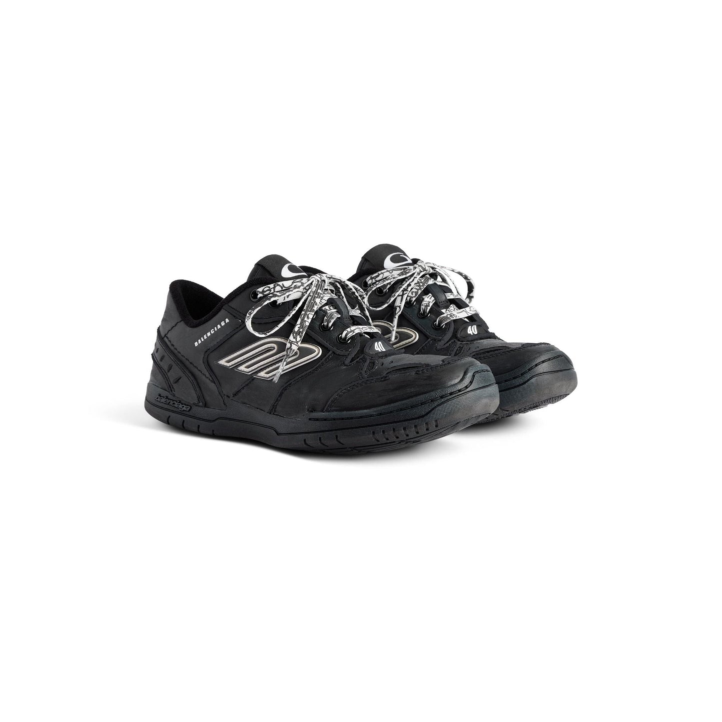Men' Balenciaga Hamptons Worn-out Trainers Black Sneaker