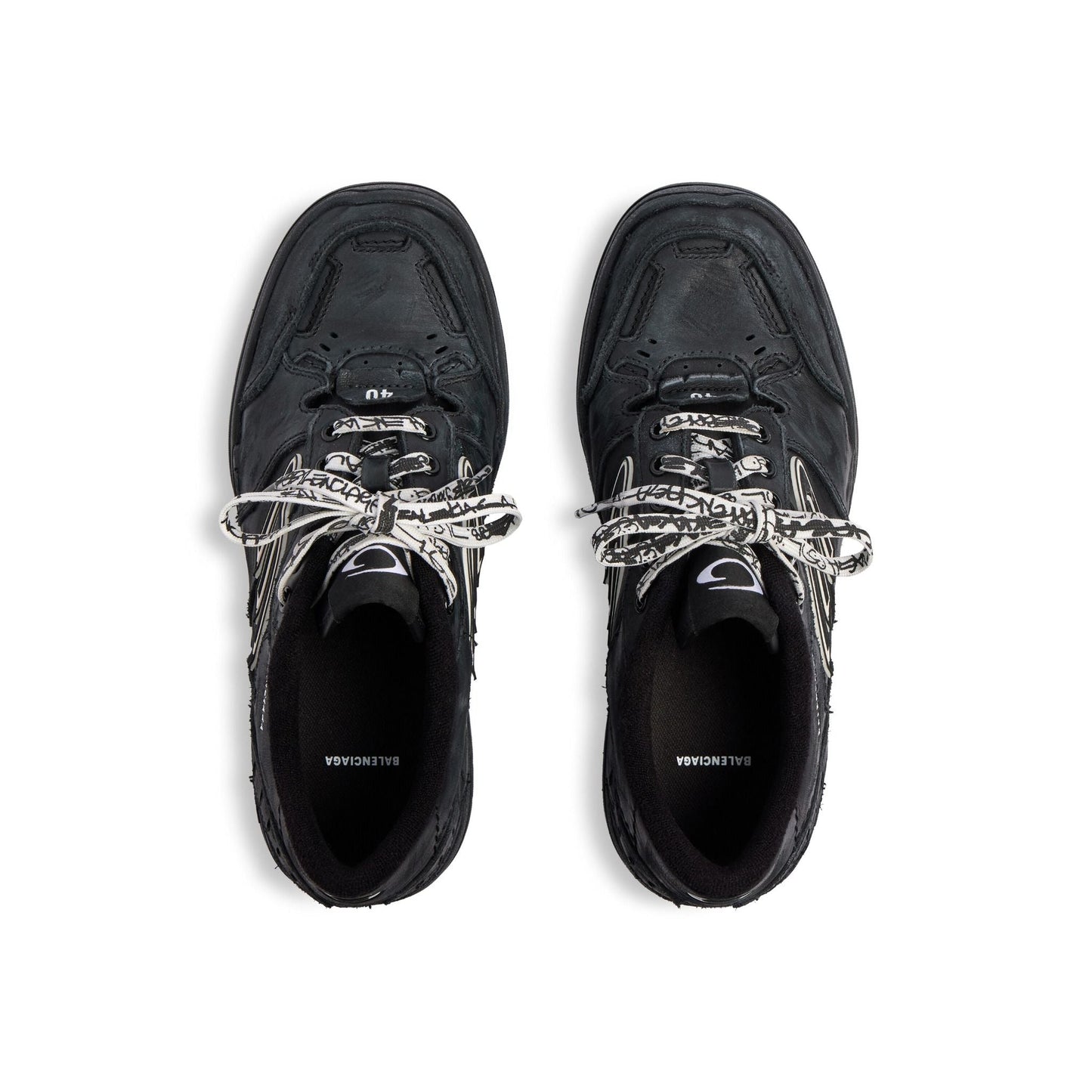 Men' Balenciaga Hamptons Worn-out Trainers Black Sneaker
