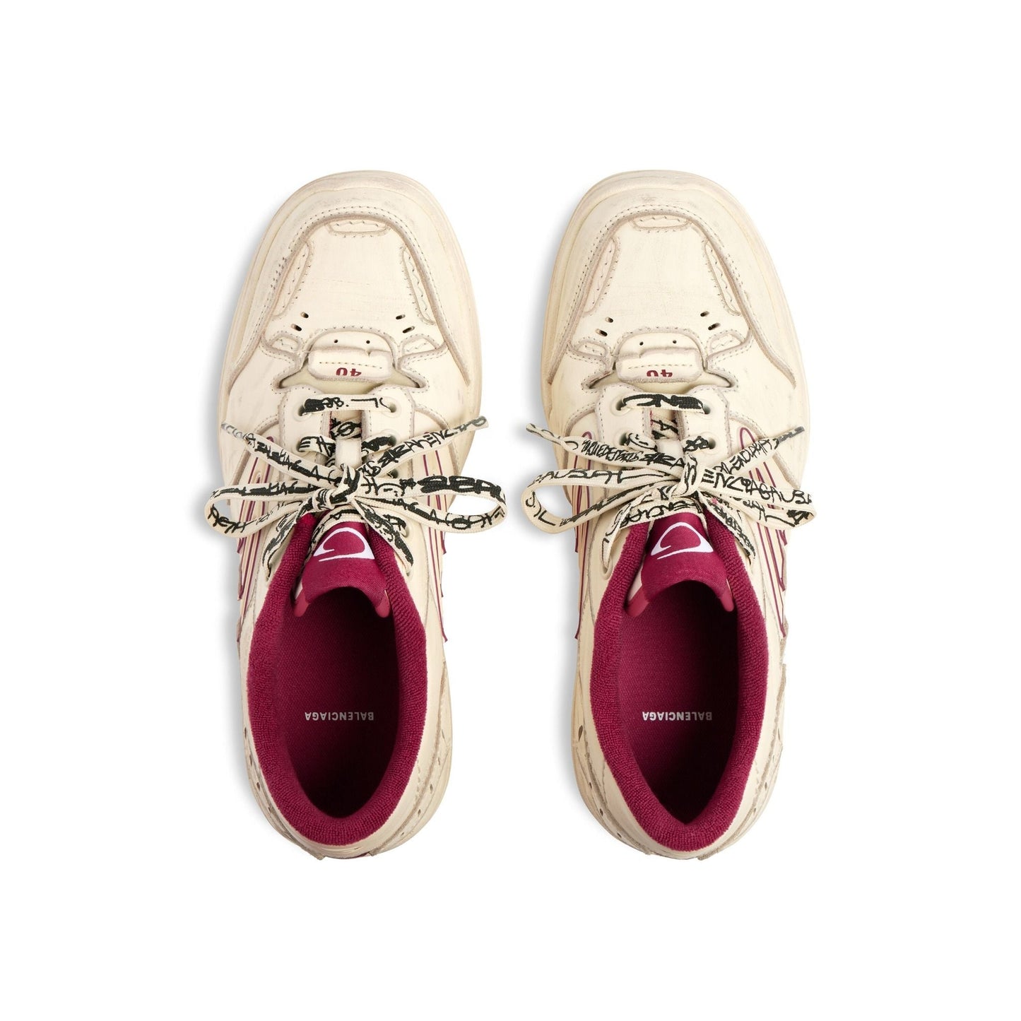 Men' Balenciaga Hamptons Worn-out Trainers White Sneaker