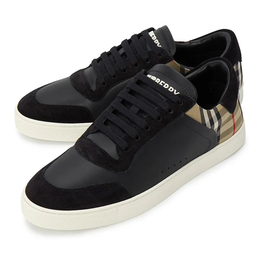 Men’s Burberry Leather Suede Check Black Sneaker