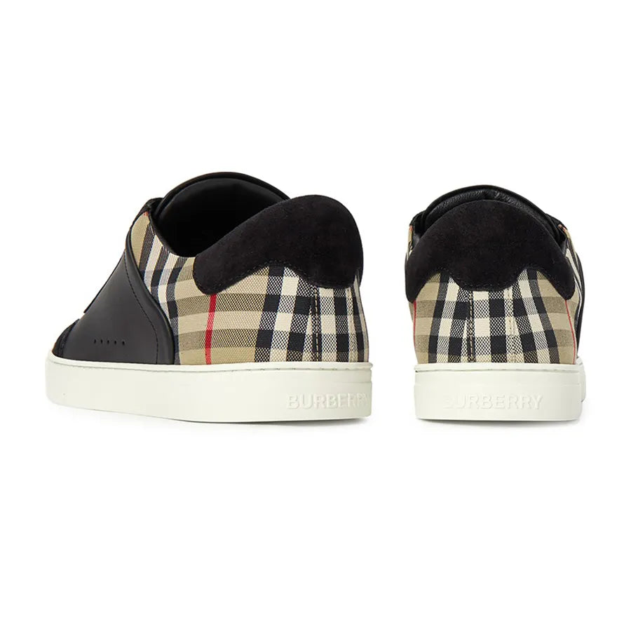 Men’s Burberry Leather Suede Check Black Sneaker