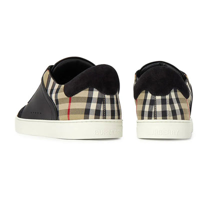 Men’s Burberry Leather Suede Check Black Sneaker
