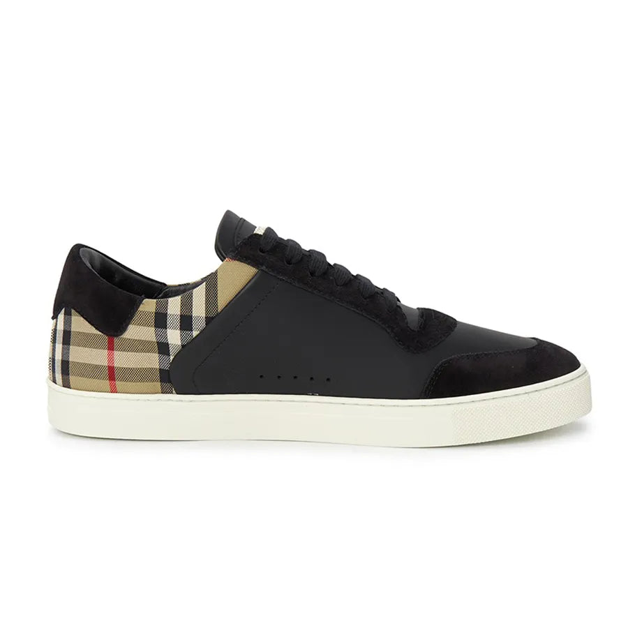 Men’s Burberry Leather Suede Check Black Sneaker