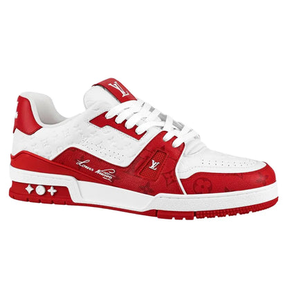Men's Louis Vuitton Trainer Red White Sneakers