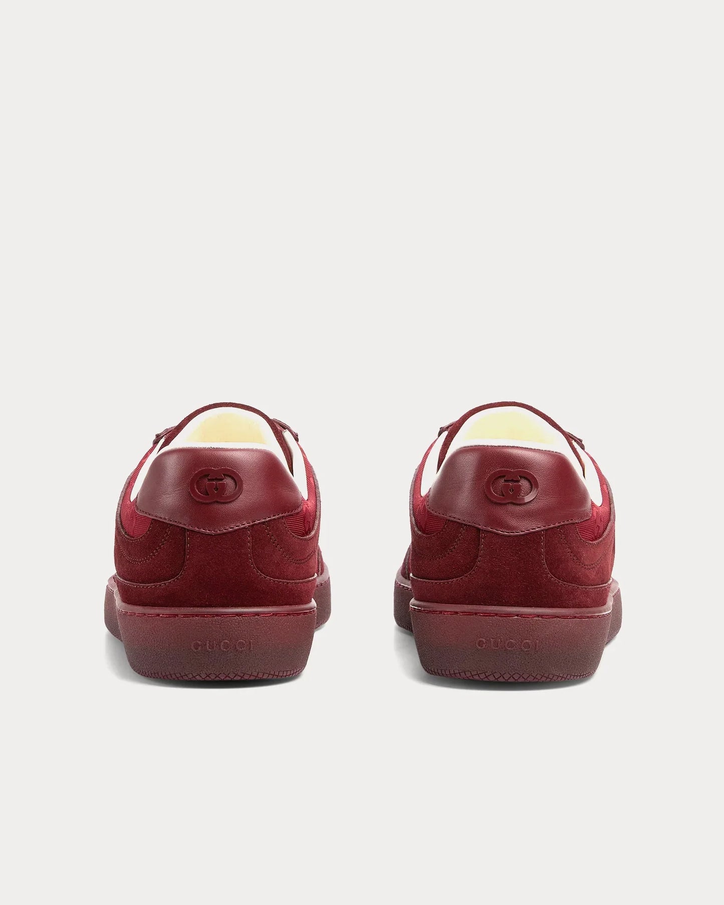 Men's Gucci G75 Logo-Appliquéd Leather-Trimmed Suede Red Sneakers