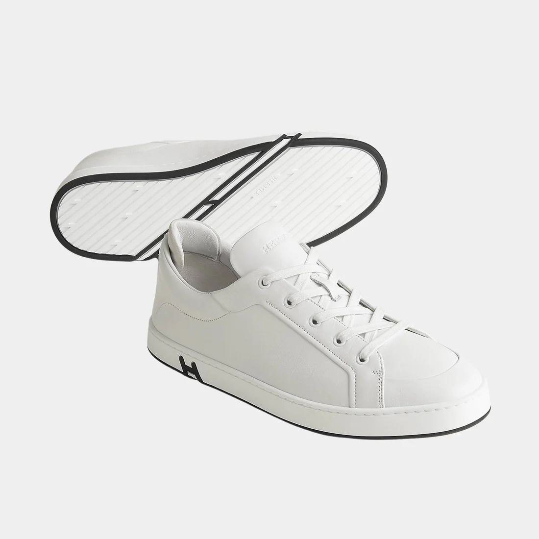 Men's Hermes White Sneakers