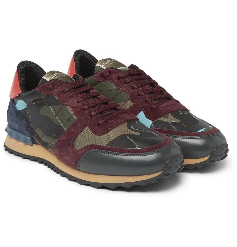 Men's Valentino Camo Rock Runners Multicolor Sneakers