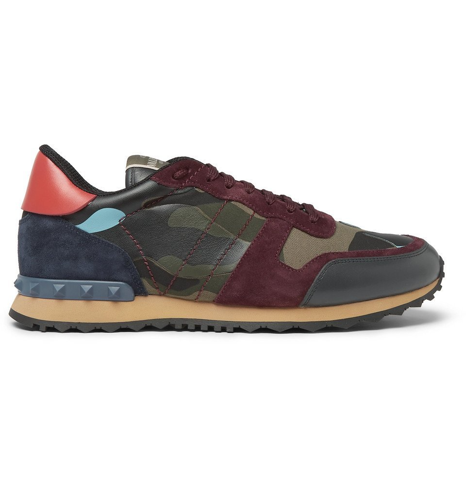 Men's Valentino Camo Rock Runners Multicolor Sneakers