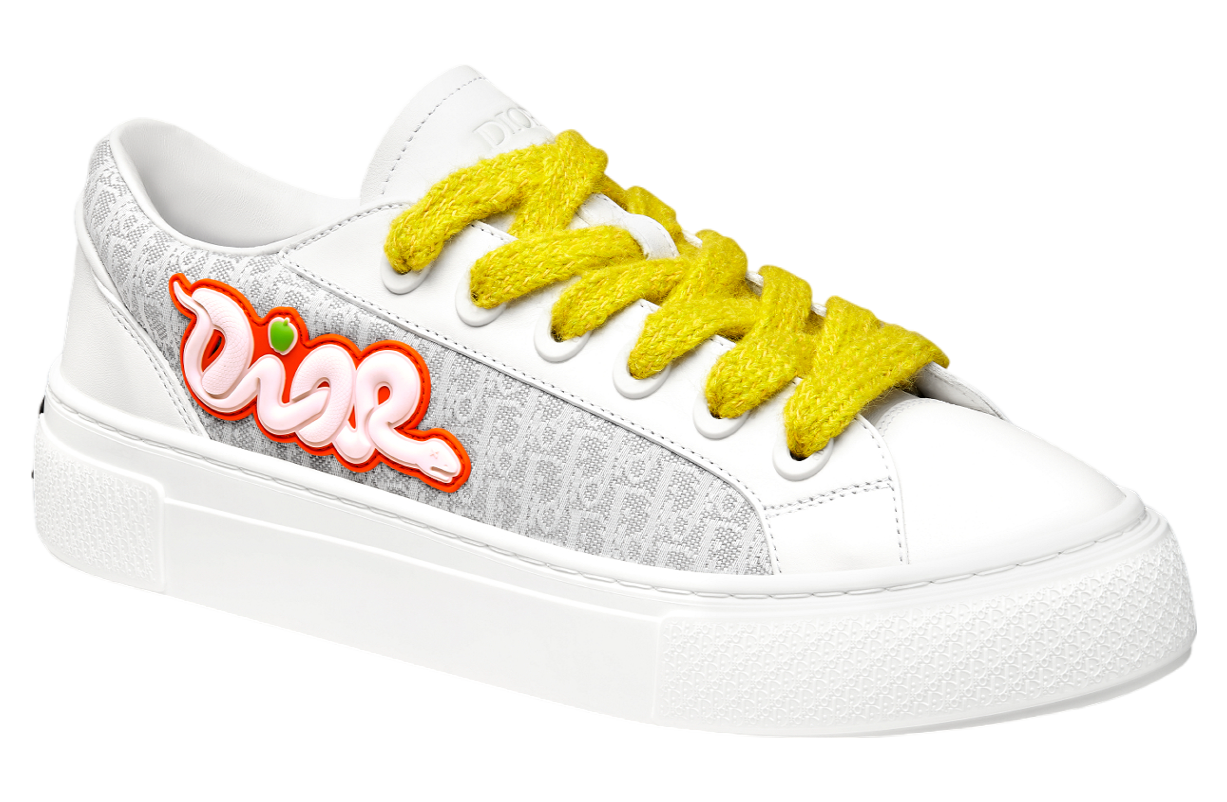 Men's Dior B33 Runner White Gray Calfskin Sneakers
