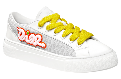 Men's Dior B33 Runner White Gray Calfskin Sneakers