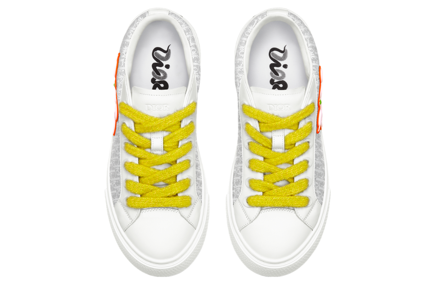 Men's Dior B33 Runner White Gray Calfskin Sneakers