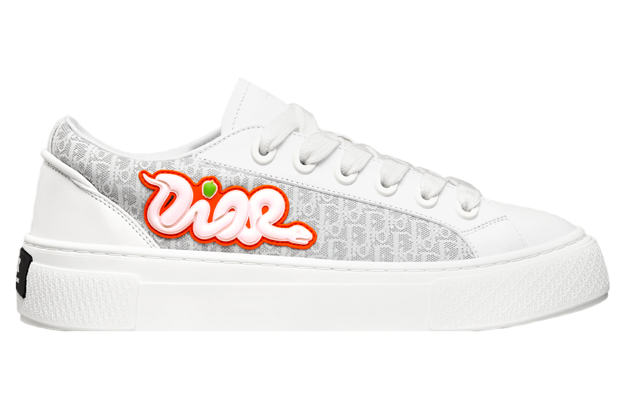 Men's Dior B33 Runner White Gray Calfskin Sneakers