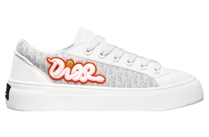 Men's Dior B33 Runner White Gray Calfskin Sneakers