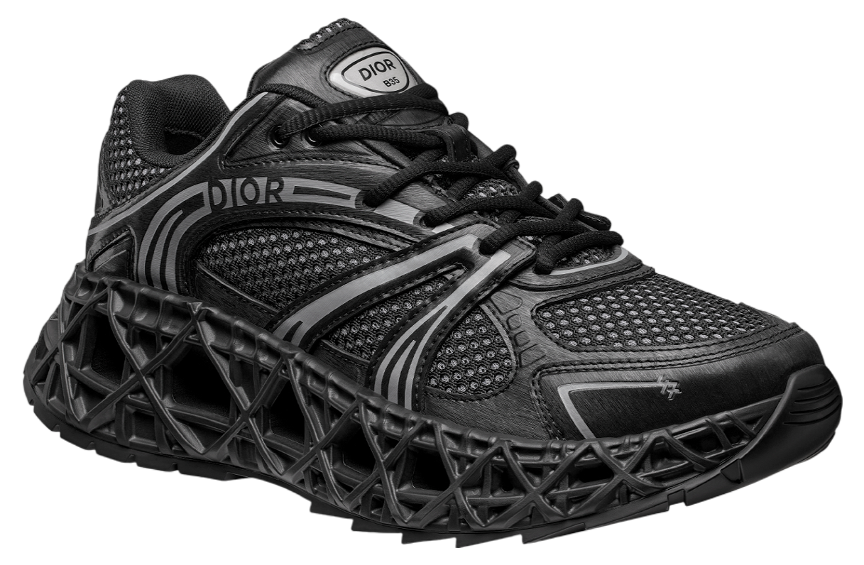 Men's Dior GreyBlack Mesh and Rubber B35 NXXT Black Sneakers