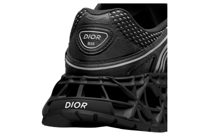Men's Dior GreyBlack Mesh and Rubber B35 NXXT Black Sneakers