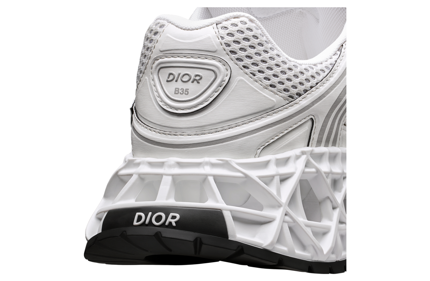 Men's Dior GreyBlack Mesh and Rubber B35 NXXT White Sneakers