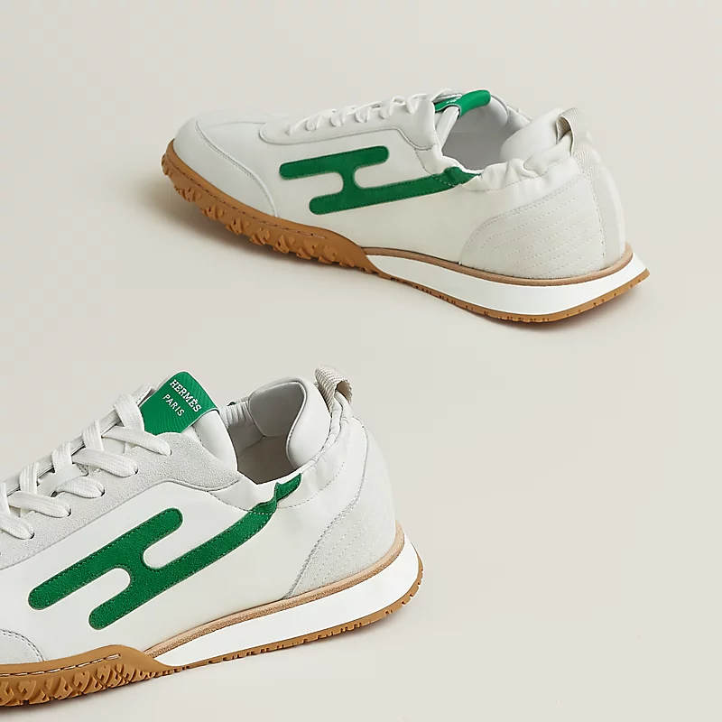 Men's Hermes Jet White Jungle Green Sneakers