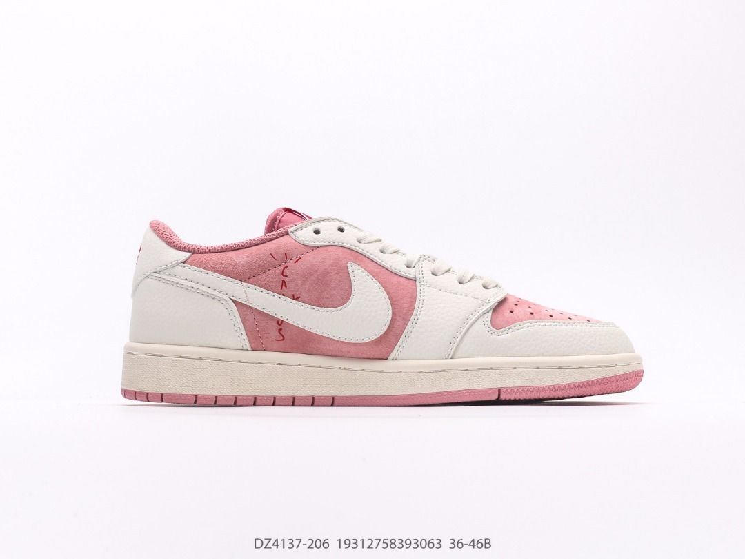 Men's Travis Scott x Air Jordan 1 Retro Low ‘ Shy Pink' Shoes