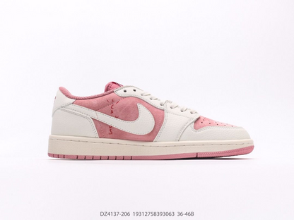 Men's Travis Scott x Air Jordan 1 Retro Low ‘ Shy Pink' Shoes