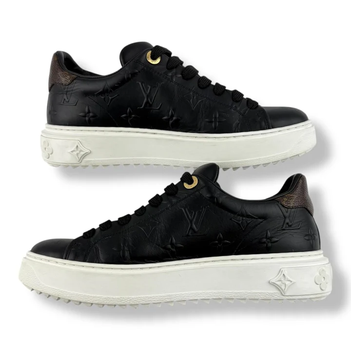 Men's Louis VuittonTime Out Black Monogram Sneakers