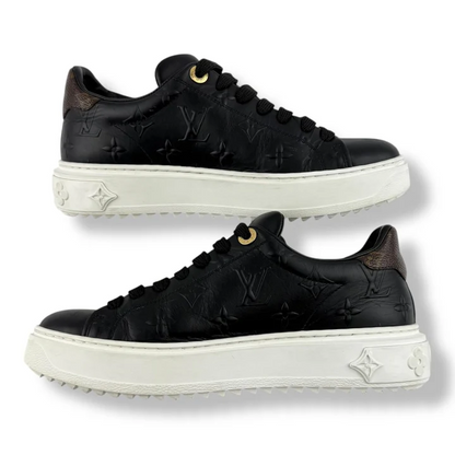 Men's Louis VuittonTime Out Black Monogram Sneakers
