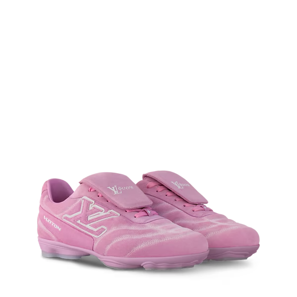 Men's Louis Vuitton Footprint Soccer Pink Sneakers