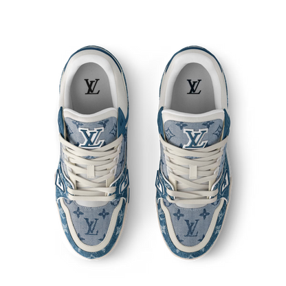 Men's Louis Vuitton Trainer Blue Denim Sneakers