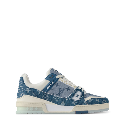 Men's Louis Vuitton Trainer Blue Denim Sneakers