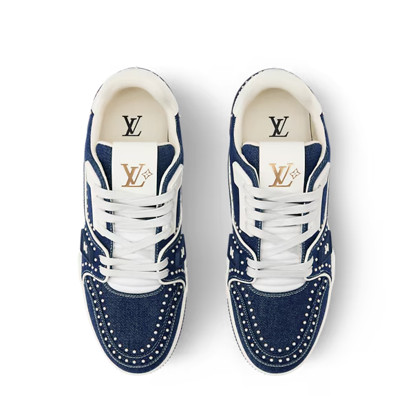 Men's Louis Vuitton Trainer Indigo Blue Sneakers