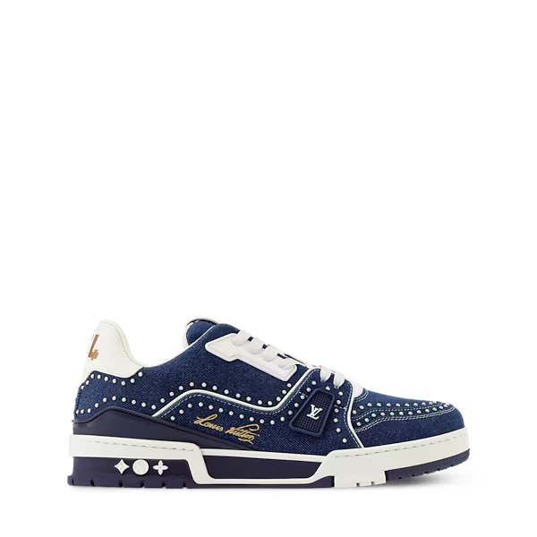 Men's Louis Vuitton Trainer Indigo Blue Sneakers