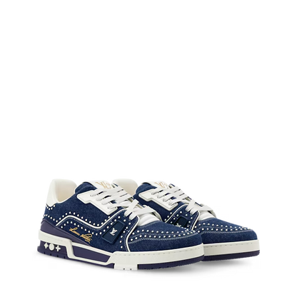 Men's Louis Vuitton Trainer Indigo Blue Sneakers