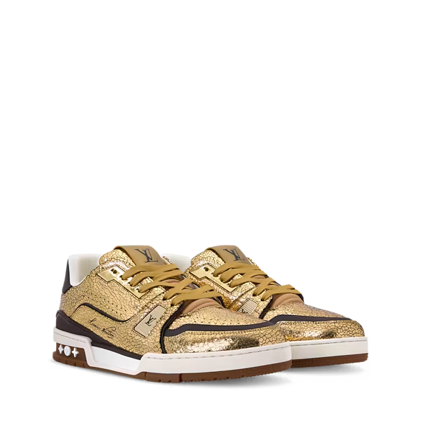 Men's Louis Vuitton Trainer Gold Sneakers