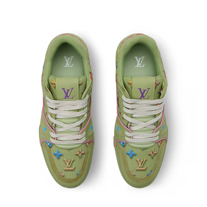 Men's Louis Vuitton Trainer Green Sneakers
