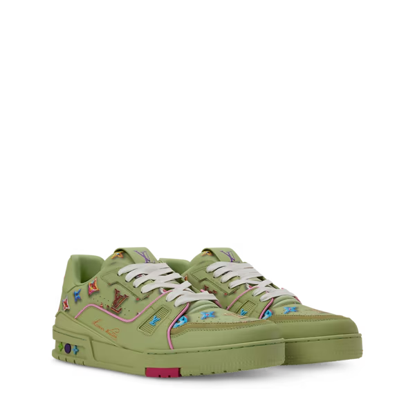 Men's Louis Vuitton Trainer Green Sneakers