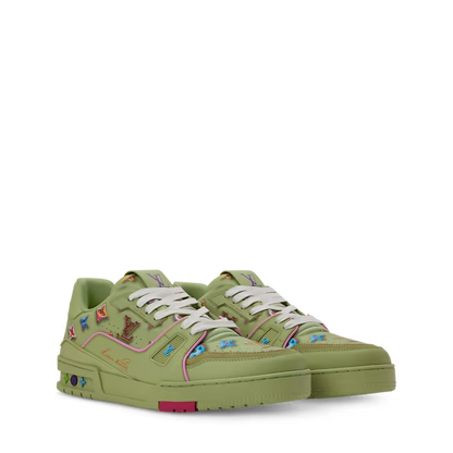 Men's Louis Vuitton Trainer Green Sneakers