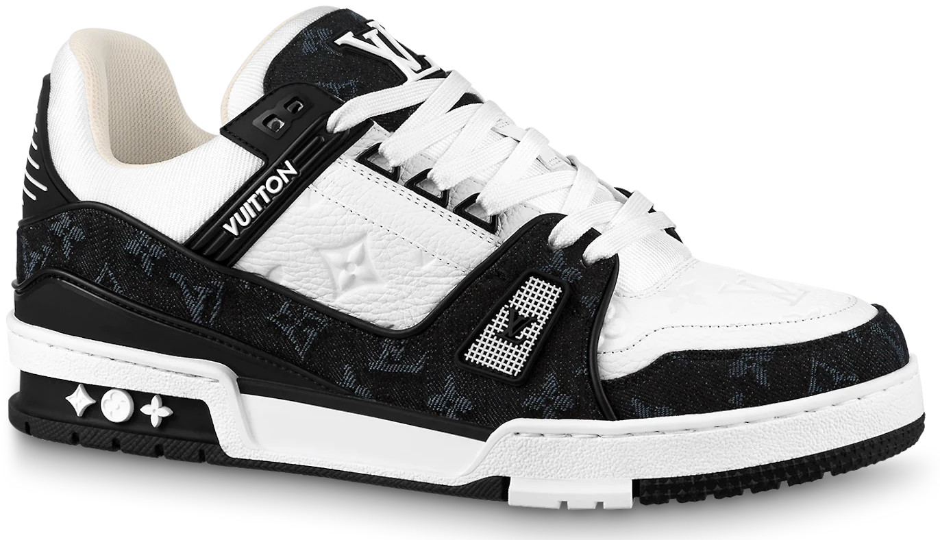 Men's Louis Vuitton Trainer Black White Sneakers