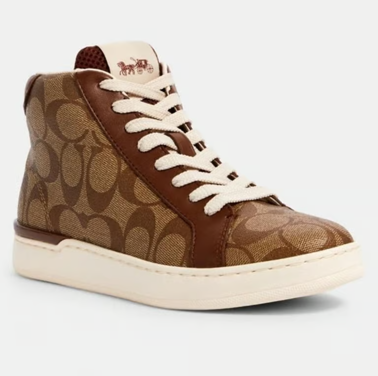Men's Clip High Top Brown Sneakers