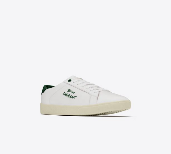 Men's Saint Laurent Court Classic SL06 White Green Sneakers