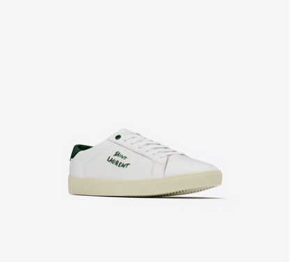 Men's Saint Laurent Court Classic SL06 White Green Sneakers