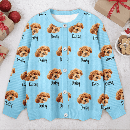 Custom Pet Portrait Photo Ugly Cardigan - Personalized Dog/Cat/Person Photo & Name