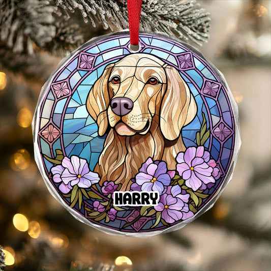 Personalized Dog Portrait Art Glass Ornament Gift For Dog Lovers