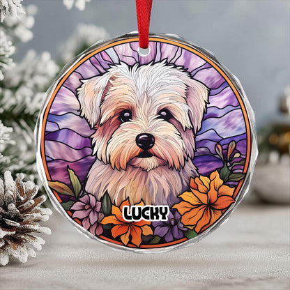 Personalized Dog Portrait Art Glass Ornament Gift For Dog Lovers