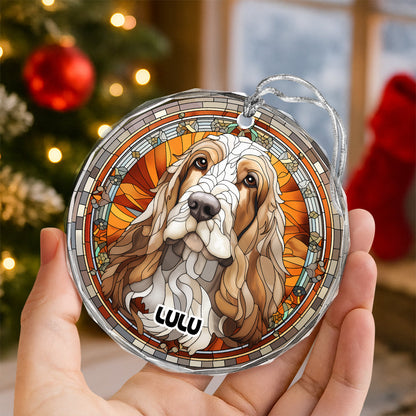 Personalized Dog Portrait Art Glass Ornament Gift For Dog Lovers