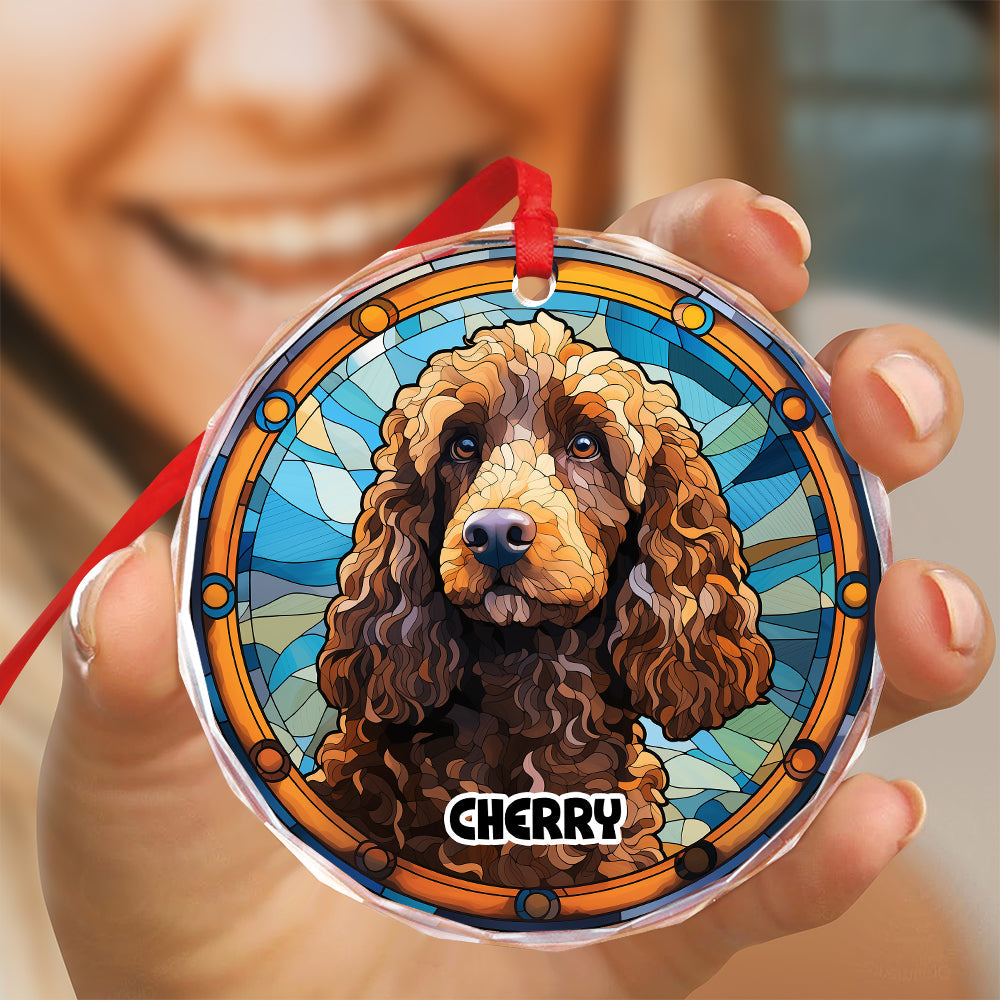 Personalized Dog Portrait Art Glass Ornament Gift For Dog Lovers