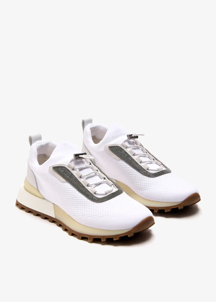 Men’s Brunello Cucinelli Mesh White Sneakers