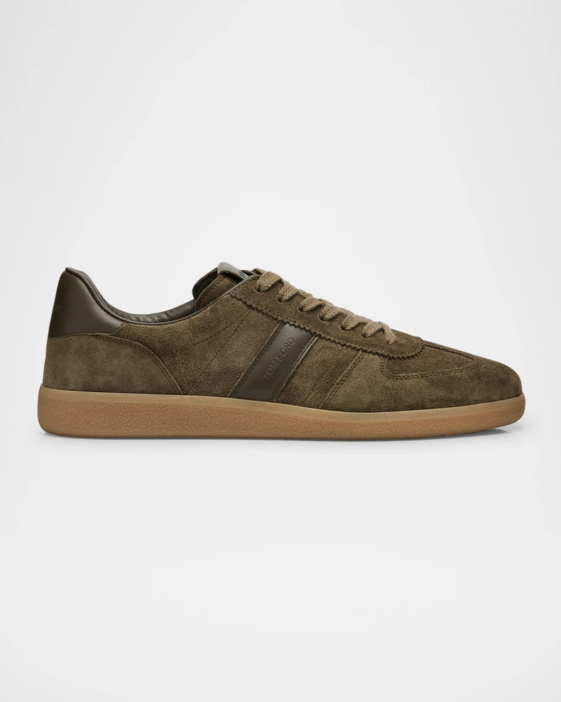 Men's Tom Ford  Archer Suede Olive Sneakers
