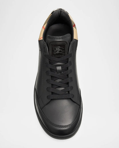 Men’s Burberry Men’s White Leather Blacksand Sneakers