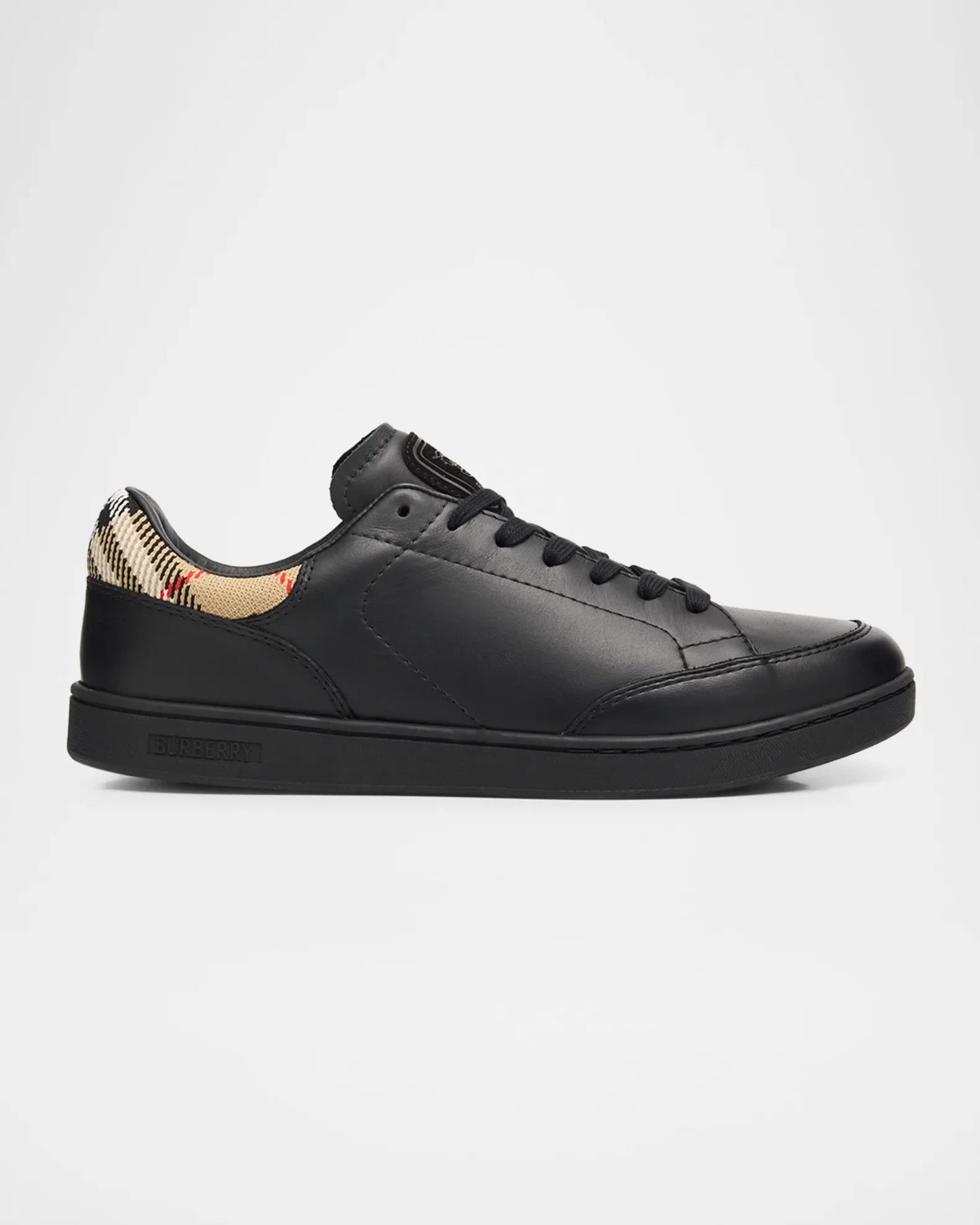 Men’s Burberry Men’s White Leather Blacksand Sneakers