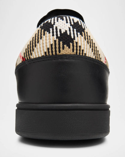 Men’s Burberry Men’s White Leather Blacksand Sneakers